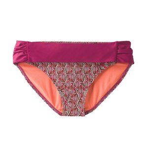 PRANA Sierra Bikini Bottom Pomegranate Seashells sz S Women's Swimsuit Swimwear